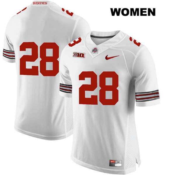 Ohio State Buckeyes Women's Amari McMahon #28 White Authentic Nike No Name College NCAA Stitched Football Jersey DE19W70RI